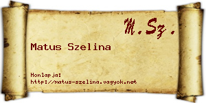 Matus Szelina névjegykártya